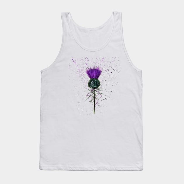 Scottish Thistle contemporary style Tank Top by Amazingraceart